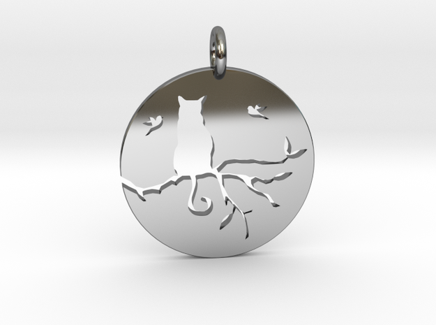 Cat on limb pendant