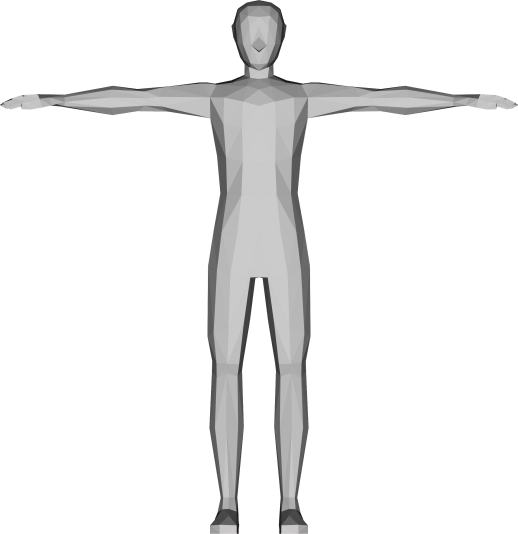 Low Poly Human Male derived from a 3D PD model, by GDJ