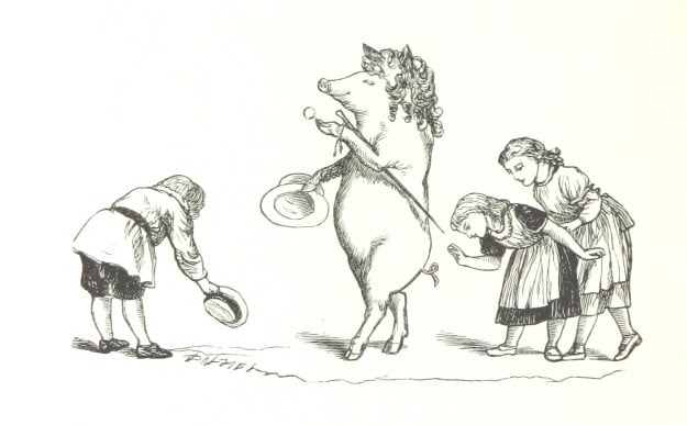 A drawing of a pig dancing with children is protectable by copyright.
