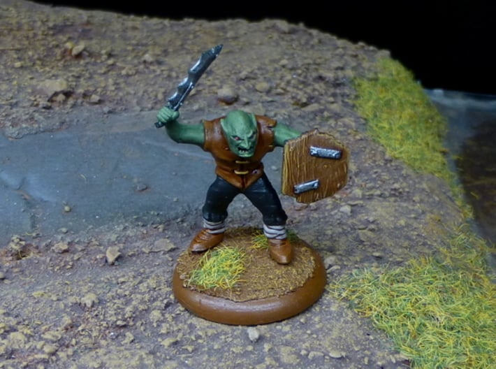 Goblin warrior by Terror Form Miniatures 3D printed in Hi-Def Acrylate